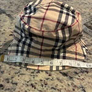 Burberry Beige and Black Plaid Bucket Hat